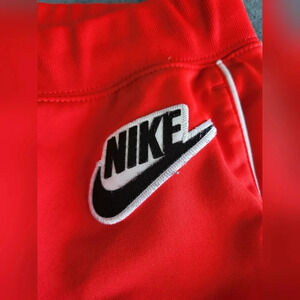 Nike Track Pants Joggers Women's Large Red Label Embroidered Logo Y2K